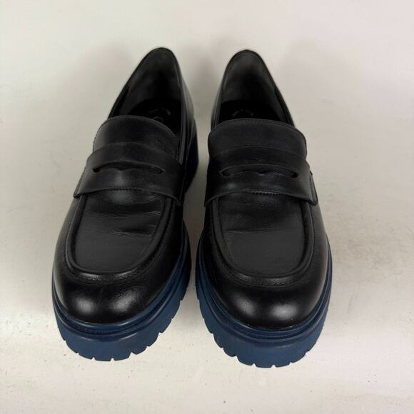 Gabor Miley Loafer Women's 7.5 Black Leather Slip On Low Top Block Heel Casual - Picture 4 of 10